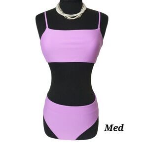 Women's Two Piece Swimsuit High Waisted Bandeau Top Bikini Set NWOT